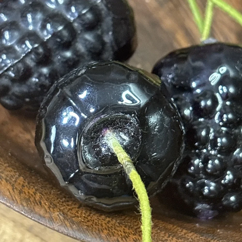 Vintage 1960s 70s Lucite Blackberries Lot of 12 Faux Fruit Retro Decor Craft